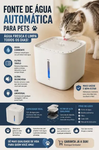 Fonte de água automática para pet ?