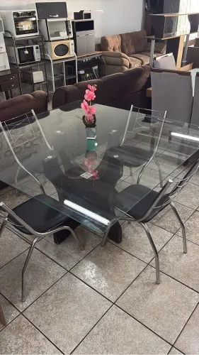 Somente Mesa tampo de vidro