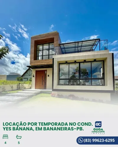 CONDOMÍNIO YES BANANA em BANANEIRAS/PB. Casa de alto padrão com vista definitiva para o va