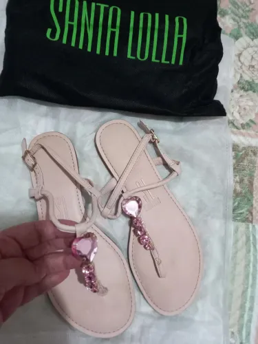 Sandália Rosa Santa lolla c pedras