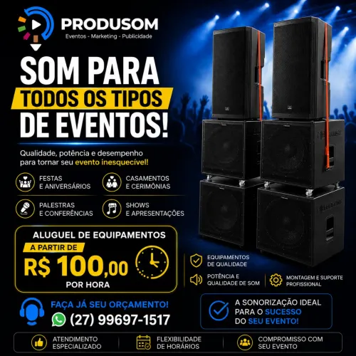 SONORIZAÇÃO E ESTRUTURA PARA SEU EVENTO