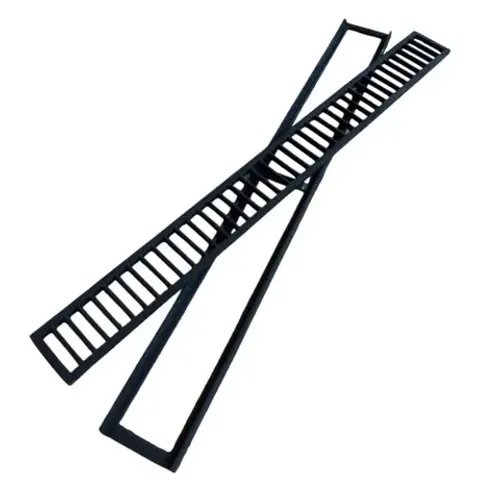 Grelha ferro linear 10x100 c/caixilho 