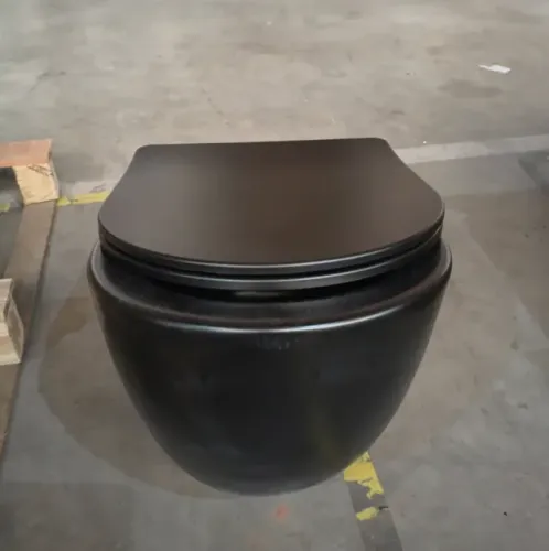 Dois Vasos Sanitários Pingoo Hematita - Preto Suspenso Saída Horizontal