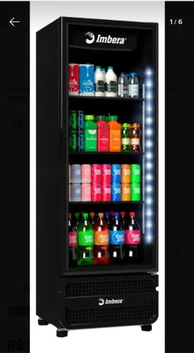 Geladeira Expositora Vertical Imbera 485L Preto Modelo VRS16
