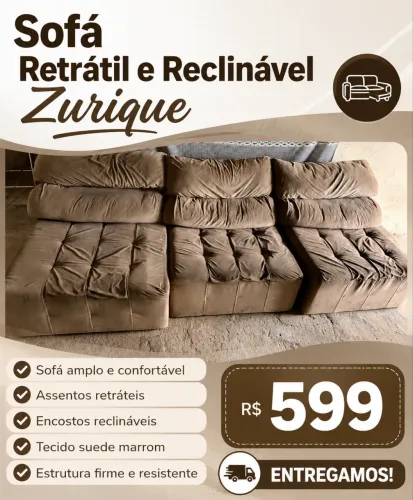 Sofá retrátil e reclinável Zurique