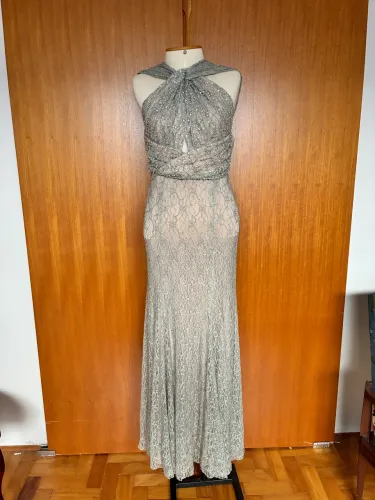 Vestido de festa - tamanho G - cinza