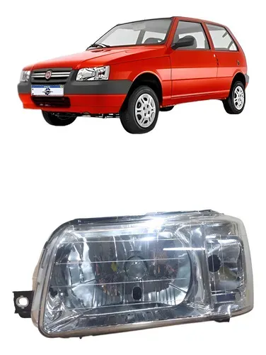 Farol Esquerdo Fiat Uno 2004 A 2013 Cromado Esquerdo/motorista