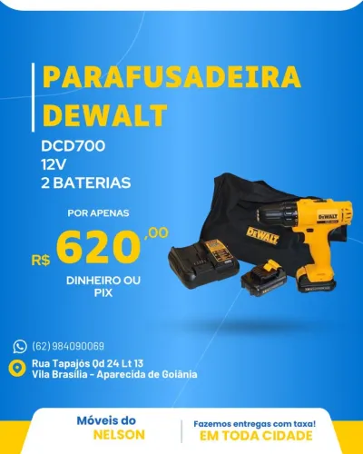 Parafusadeira Dewalt DCD700 12v 2 baterias