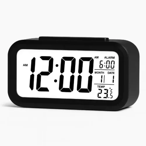 Relógio Digital De Mesa Despertador A Pilha Com Termômetro e Calendário Luz