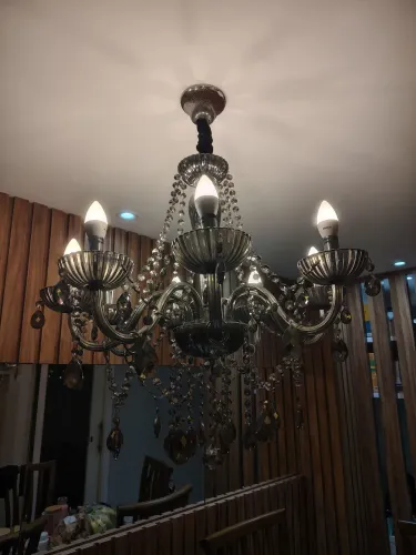 Lustre de Cristal Fumê 8 Braços em Excelente estado