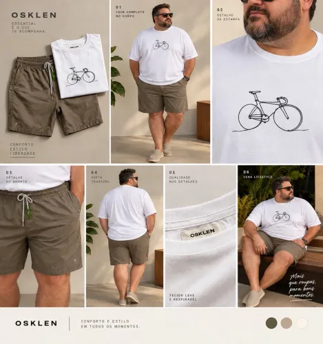 Short brim plus size masculino