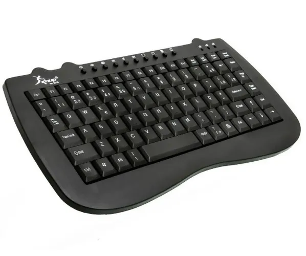 Mini Teclado Multimídia Usb Abnt2 Preto Silencioso Membrana - Knup