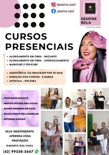 Cursos - Presenciais - Alongamento de Unhas e Manicure e Pedicure