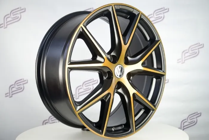 Jogo De Rodas Vw Golf-R 8 Preto Diamantado Bronze 5x112 - 19x8