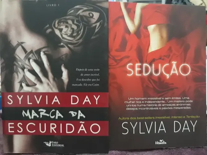 2 Livros SYLVIA DAY - MARCA DA ESCURIDÃO e SEDUÇÃO em ótimo estado!!