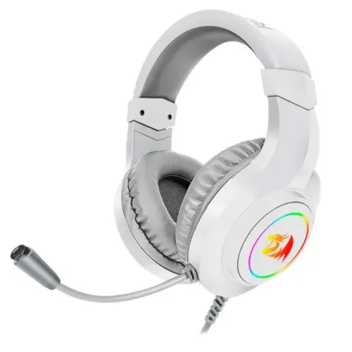 Headset Gamer Redragon Hylas USB Surround 7.1 Branco H371W Led RGB - WZetta