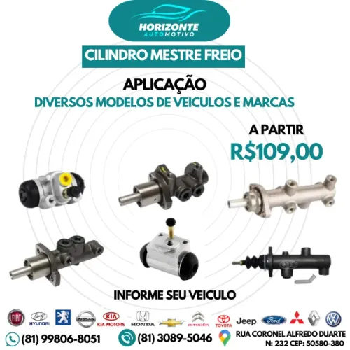 CILINDRO MESTRE FREIO DIVERSOS MODELOS 