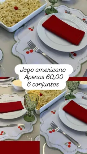 Jogo Americano Bordado - 6 Conjuntos