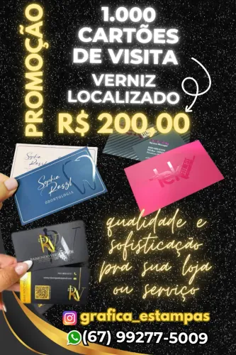 Promoção de cartão verniz localizado