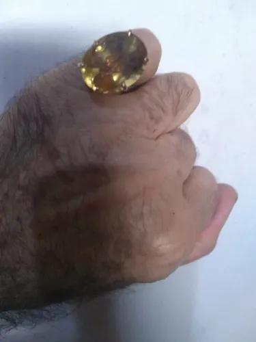 Anel de Ouro 18k - 750 Com pedra Topázio Imperial