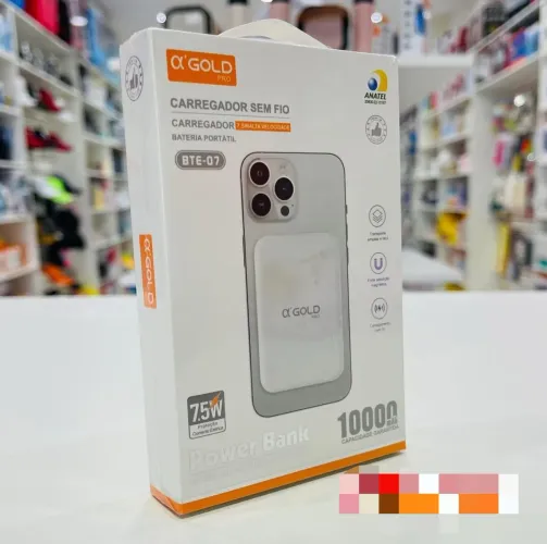 Carregador Portátil Sem Fio 7.5W 10000mAh Alpha Gold