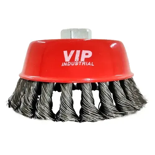 ESCOVA DE ACO TRANCADA 4POL 100MM VIP INDUSTRIAL