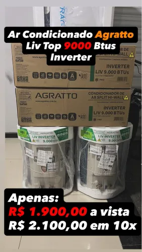 Ar condicionado Agratto 9000btu liv top inverter