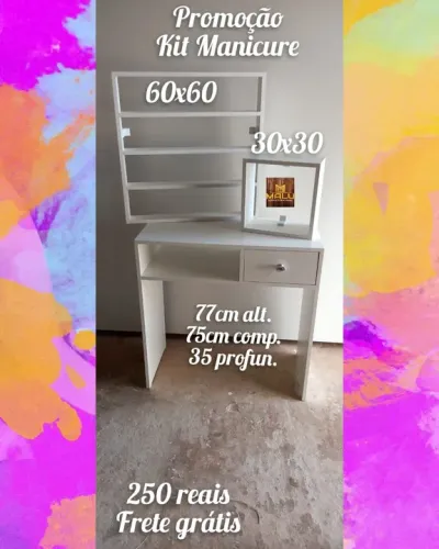 Kit Manicure Completo com Penteadeira - Frete Grátis!