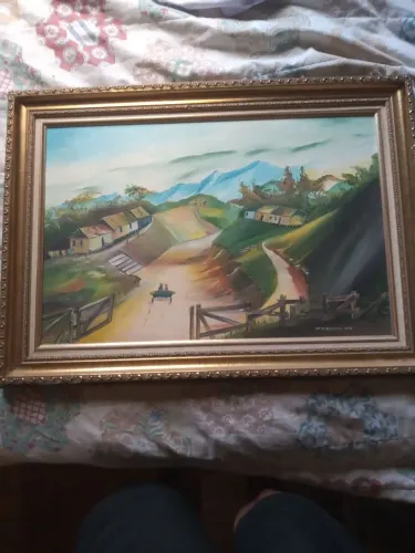 PINTURA A ÓLEO COM MOLDURA 