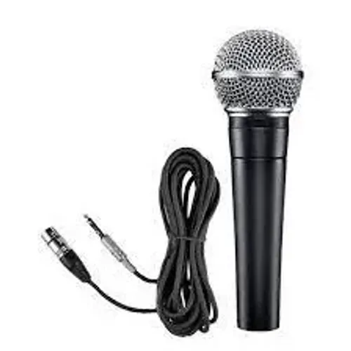 Microfone profissional dinâmico com fio M58 + cabo 4 metros
