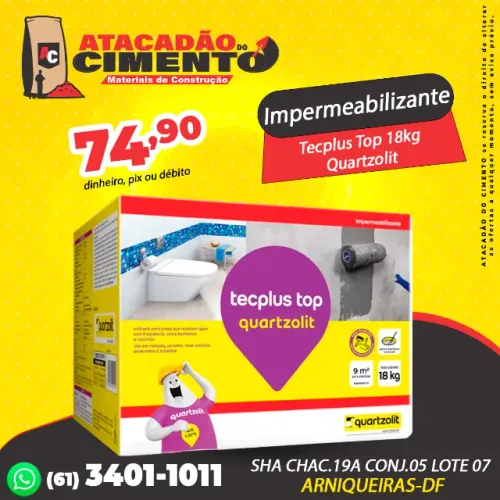 Impermeabilizante Tecplus Top 18kg Quartzolit 