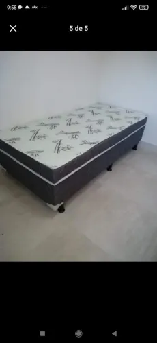 Cama solteiro base e colchão juntos
