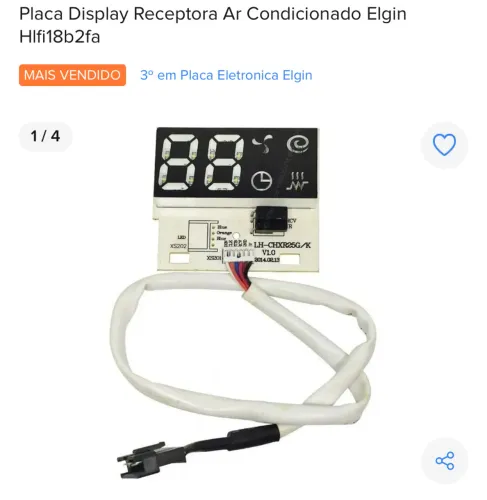 Placa Display Receptora Ar Condicionado Elgin Hlfi18b2fa