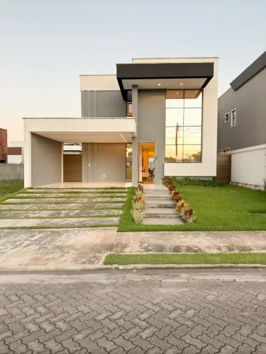 Porteira fechada, casa na Cidade Alpha Ceará, terras Alphaville, mobiliada e projetada