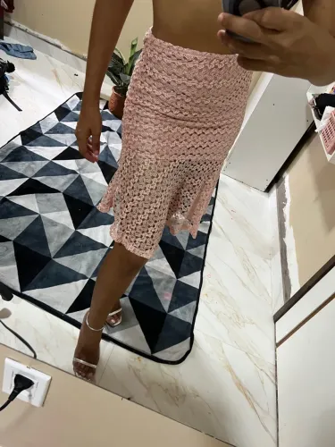 Saia de gripi rosa elegante