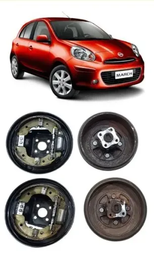 Par cubo sapata Tambor de freio Nissan March 2012 sem abs