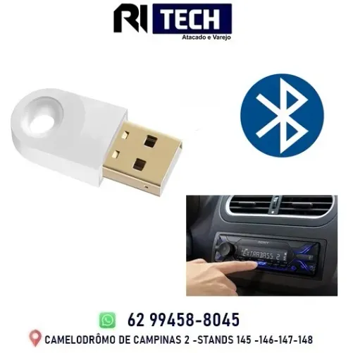 Adaptador Bluetooth USB Car Connect Receptor de Música Metal Bluetooth Som do Carro