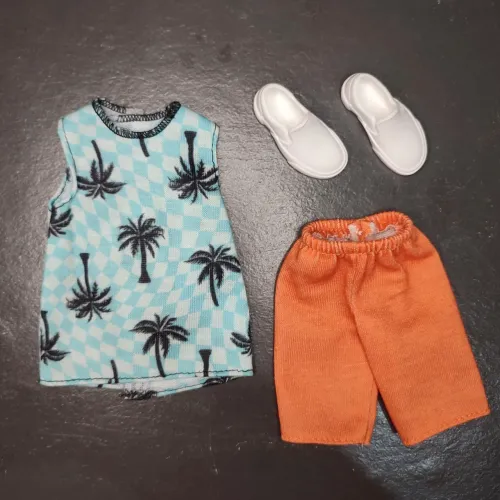 Roupa Boneco Ken Barbie Praia - Conjunto Completo