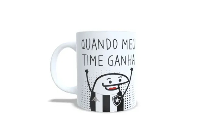 caneca porcelana clube de futebol estampa flork botafogo rj times