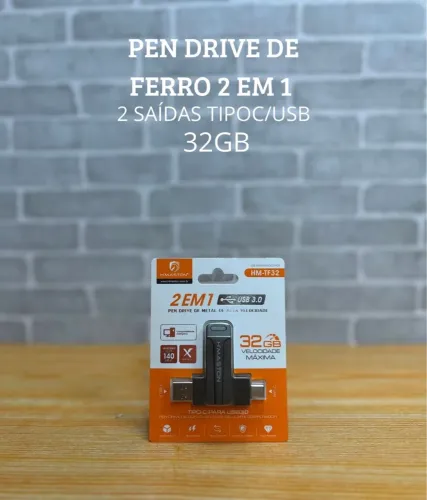 Pen Drive de Ferro 2 em 1 - 32GB