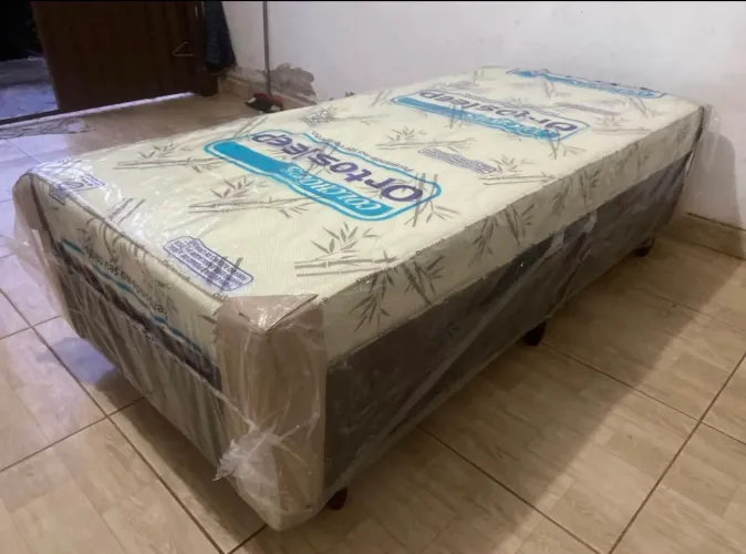 Cama box solteiro completa novas 