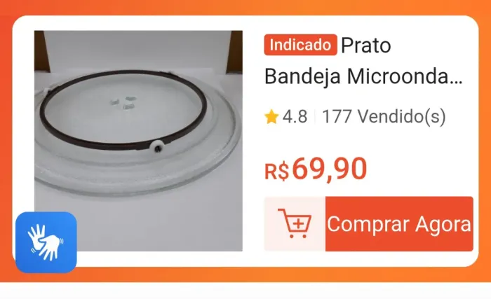 Vendo prato de micro-ondas 