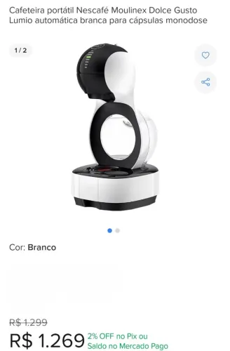 Cafeteira Dolce Gusto Lumio