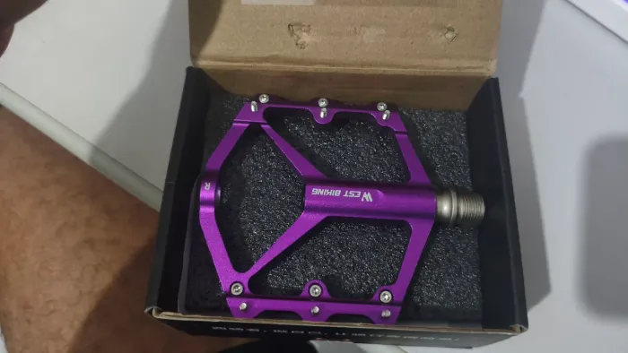 Pedal rolamentado roxo west bike (3 rolamentos DU) NOVO