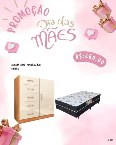Comoda 5 gavetas com sapateira + cama Box solteiro / pague na entrega / entregamos em 48h 