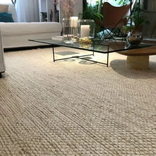 tapete algodão e juta trama colmeia 2,80 x 4,00