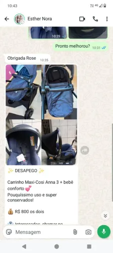 Carrinho de bebê com bebê conforto