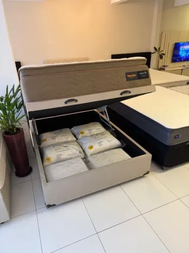 Cama de Casal BAÚ COM COLCHÃO TOP - Entrego!