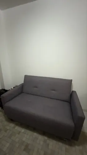 Sofá-cama cinza 2 lugares