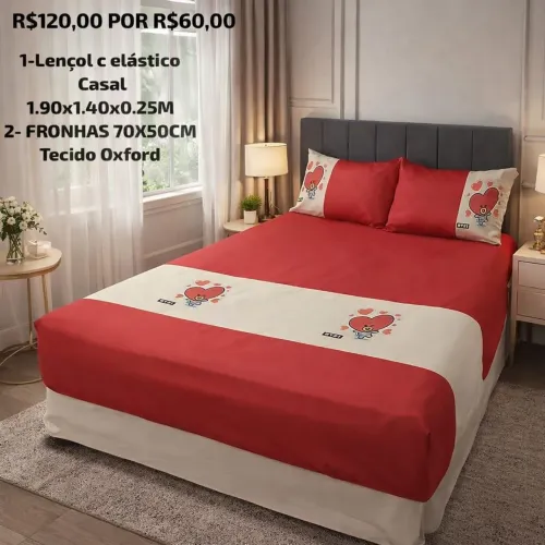 Jogos com elástico para cama casal 3 peças promoção 